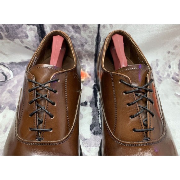 Stafford  Oxford Comfort Plus Dress Shoes Men\'s 11 D/B Brown 608-0709 Leather main image 13